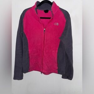 The North Face Women's Pink and Gray Fleece Jacket